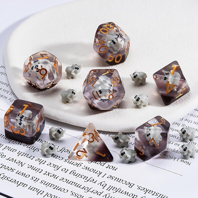 weyano Resin D&D Dice Set, Elephant Animal Polyhedral Dice for Dungeons and Dragons, RPG, MTG DND 7-DIE (D4, D6, D8, D10, D12, D20, D%) for Ages 15 and Up - Image 4